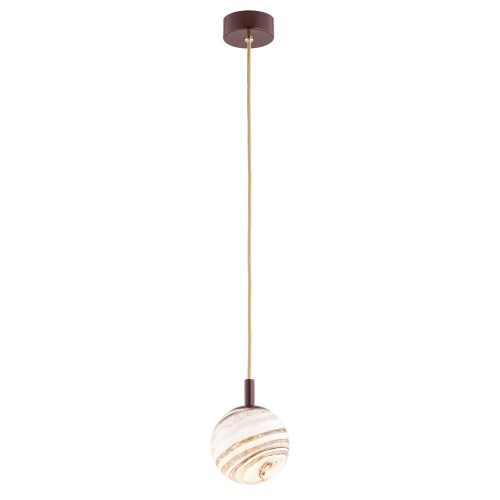 Lampa Wisząca Almiros 8452 Argon 1xE14 7W Szkło/ Stal Lakierowana, Marmurkowy