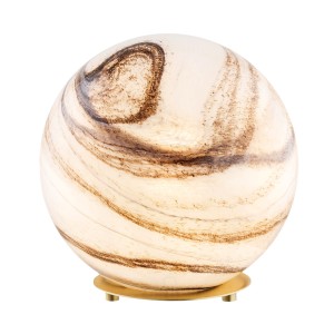 Lampa Stołowa Aruba 8533 Argon 1xE27 15W Szkło/ Mosiądz, Marmurkowy