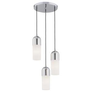 Lampa Wisząca Burgos 1465 Argon 3xE27 15W Szkło/ Stal Chromowana, Opal Mat/ Chrom