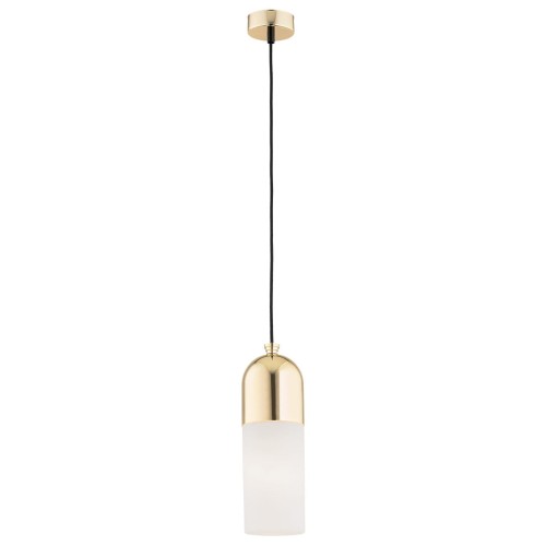 Lampa Wisząca Burgos 4212 Argon 1xE27 15W Szkło/ Stal Mosiądzowana, Opal Mat/ Mosiądz