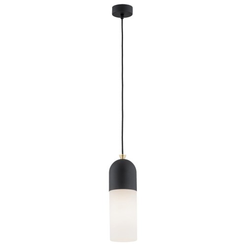 Lampa Wisząca Burgos 4213 Argon 1xE27 15W Szkło/ Stal Lakierowana, Opal Mat/ Czarny