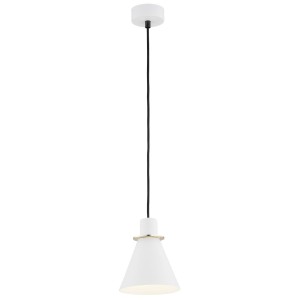 Lampa Wisząca Beverly 4680 Argon 1xE27 15W Stal Lakierowana/ Stal Mosiądzowana, Biały/Mosiądz