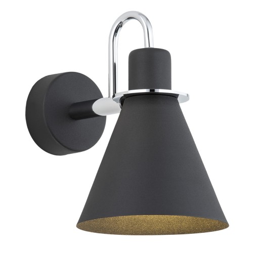 Lampa ścienna Kinkiet Beverly 4709 Argon 1xE27 15W Stal Lakierowana/ Stal Chromowana, Czarny / Chrom