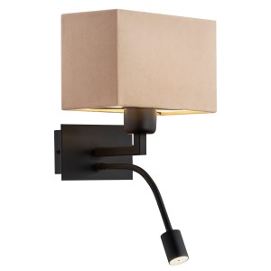 Lampa ścienna Kinkiet Bill 1043 Argon 1xE27+ LED 15W + 4,5W Stal Lakierowana, Beżowy