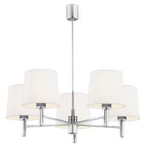 Lampa wisząca Żyrandol Bolzano Plus 2110 Argon 5xE27 15W Stal Chromowana, Śmietankowy