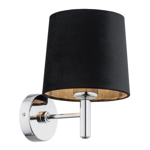 Lampa ścienna Kinkiet Bolzano Plus 4726 Argon 1xE27 15W Stal Chromowana, Czarny