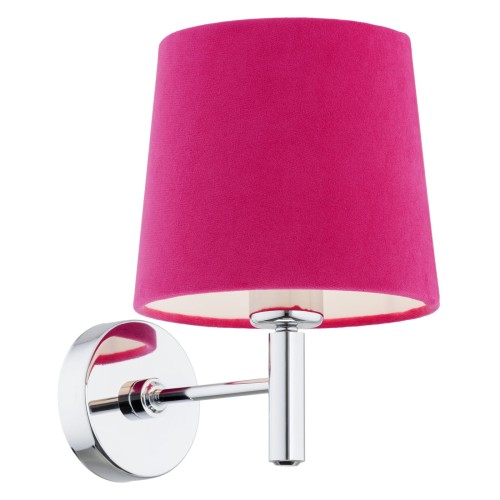 Lampa ścienna Kinkiet Bolzano 3909 Argon 1xE27 15W Stal Chromowana, Różowy