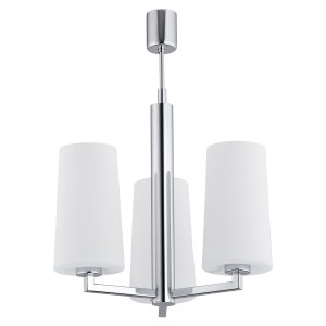 Lampa wisząca Żyrandol Camelot 1224 Argon 3xE27 15W Szkło/ Stal Chromowana, Chromowany Stelaż/ Klosze Opal Mat