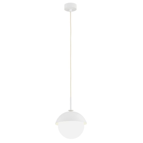 Lampa Wisząca Cappello 8294 Argon 1xE27 15W Szkło/ Stal Lakierowana, Opal Mat/ Kremowy Biały