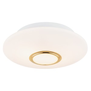 Lampa sufitowa Plafon Chicago 1030 Argon 2xE27 15W Szkło/ Stal Mosiądzowana, Opal Mat/ El. Mosiądzowany
