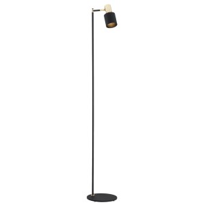 Lampa Podłogowa Doria 4259 Argon 1xE27 15W Stal Lakierowana/ Stal Mosiądzowana, Czarny / Mosiądz