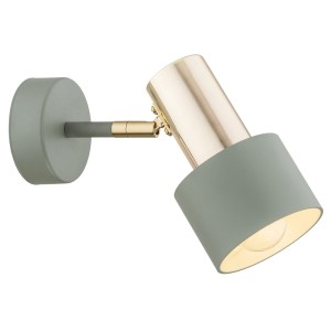 Lampa ścienna Kinkiet Doria 4315 Argon 1xE27 15W Stal Lakierowana/ Stal Mosiądzowana, Szałwia / Mosiądz