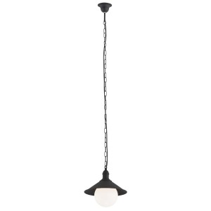 Lampa Wisząca Erba Bis 3285 Argon 1xE27 15W Stal Lakierowana/ Szkło, Czarny