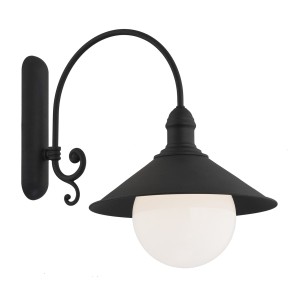 Lampa ścienna Kinkiet Erba Bis 3286 Argon 1xE27 15W Stal Lakierowana/ Szkło, Czarny