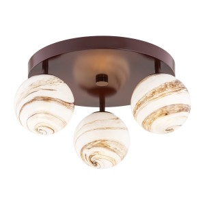 Lampa sufitowa Plafon Fabio 6292 Argon 3xE14 7W Szkło/ Stal Lakierowana, Marmurkowy
