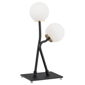 Lampa Stołowa Faron 892 Argon 2xG9 6W Szkło/ Stal Lakierowana, Opal Mat/ Czarny