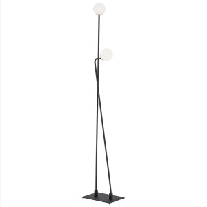 Lampa Podłogowa Faron 893 Argon 2xG9 6W Szkło/ Stal Lakierowana, Opal Mat/ Czarny