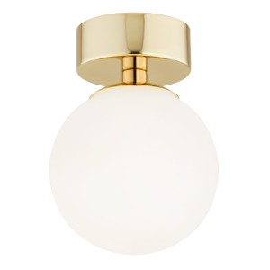 Lampa sufitowa Plafon Flavio 4004 Argon 1xE14 7W Stal Mosiądzowana/ Szkło, Mosiądz/ Klosz Opal Mat
