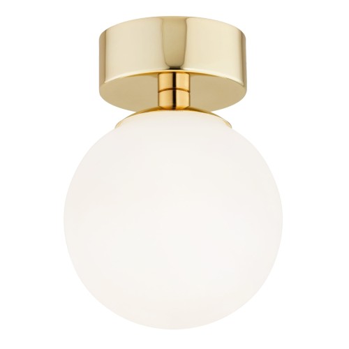 Lampa sufitowa Plafon Flavio 4004 Argon 1xE14 7W Stal Mosiądzowana/ Szkło, Mosiądz/ Klosz Opal Mat