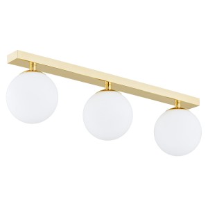 Lampa sufitowa Plafon Flavio 1414 Argon 3xE14 7W Stal Mosiądzowana/ Szkło, Mosiądz/ Klosze Opal Mat