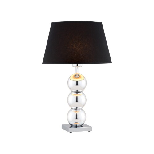 Lampa Stołowa Fudżi 3622 Argon 1xE27 15W Szkło/ Stal Chromowana, Czarny
