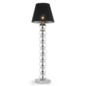 Lampa Podłogowa Fudżi 3657 Argon 1xE27 15W Szkło/ Stal Chromowana, Czarny