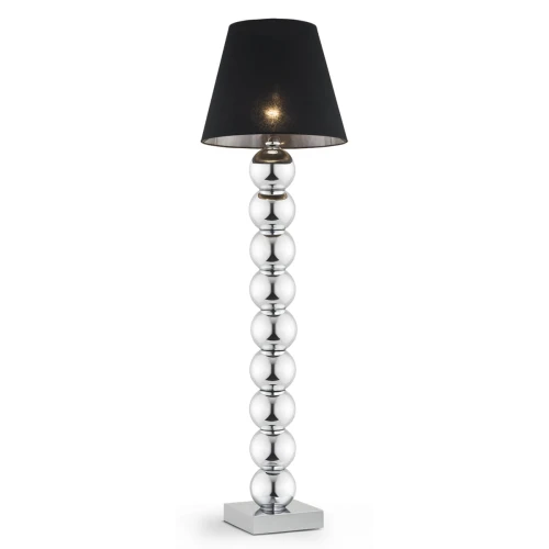 Lampa Podłogowa Fudżi 3657 Argon 1xE27 15W Szkło/ Stal Chromowana, Czarny