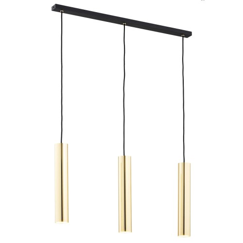 Lampa Wisząca Gomera Plus 6113 Argon 3xGU10 5W Stal Mosiądzowana/ Stal Lakierowana, Mosiądz/ Czarny
