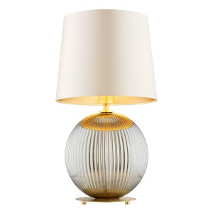 Lampa Stołowa Hamilton 8530 Argon 1xE27 15W Abażur Satynowy/ Szkło, Beżowy