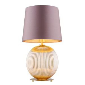 Lampa Stołowa Hamilton 8536 Argon 1xE27 15W Abażur Satynowy/ Szkło, Brudny
