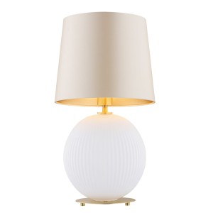 Lampa Stołowa Hamilton 8544 Argon 1xE27 15W Abażur Satynowy/ Szkło, Beżowy