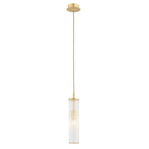 Lampa Wisząca Hampton 8489 Argon 1xE14 7W Szkło/ Mosiądz, Transparentny / Mosiądz Szczotkowany