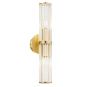 Lampa ścienna Kinkiet Hampton 7203 Argon 2xE14 7W Szkło/ Mosiądz, Transparentny / Mosiądz Szczotkowany