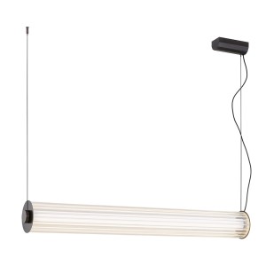 Lampa Wisząca Hampton 8625 Argon 1xLED 90W Szkło/ Stal Lakierowana Szczotkowana, Transparentny / Tytan Szczotkowany
