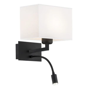 Lampa ścienna Kinkiet Hilary 868 Argon 1xE27+ LED 15W + 4,5W Stal Lakierowana, Biały
