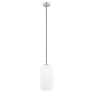 Lampa Wisząca Kalimera 4038 Argon 1xE27 15W Stal Chromowana/ Szkło, Opal Mat/ Chrom