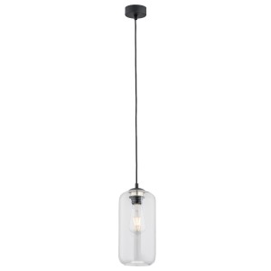 Lampa Wisząca Kalimera 4039 Argon 1xE27 15W Stal Lakierowana/ Szkło, Transparentny/ Czarny Mat