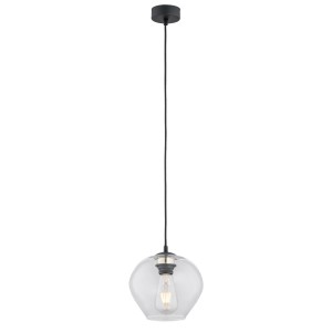 Lampa Wisząca Kalimera 4041 Argon 1xE27 15W Stal Lakierowana/ Szkło, Transparentny/ Czarny Mat