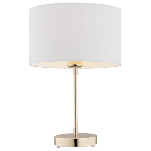 Lampa Stołowa Karin 4301 Argon 1xE27 15W Stal Mosiądzowana, Biały/Mosiądz