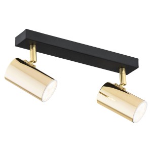 Lampa sufitowa Lampa reflektorowa Lagos 889 Argon 2xGU10 5W Stal Mosiądzowana/ Stal Lakierowana, Mosiądz/ Czarny