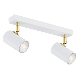 Lampa sufitowa Lampa reflektorowa Lagos 890 Argon 2xGU10 5W Stal Lakierowana/ Stal Mosiądzowana, Biały/Mosiądz