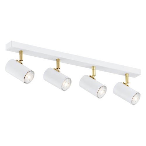 Lampa sufitowa Lampa reflektorowa Lagos 1689 Argon 4xGU10 5W Stal Lakierowana/ Stal Mosiądzowana, Biały/Mosiądz