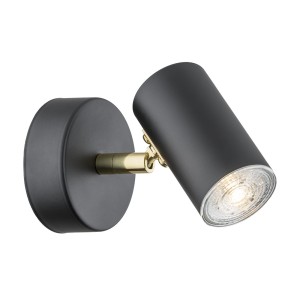 Lampa ścienna Kinkiet Lagos 4210 Argon 1xGU10 5W Stal Lakierowana/ Stal Mosiądzowana, Czarny / Mosiądz