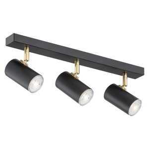 Lampa sufitowa Lampa reflektorowa Lagos 1476 Argon 3xGU10 5W Stal Lakierowana/ Stal Mosiądzowana, Czarny / Mosiądz