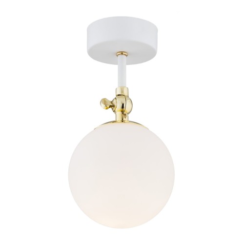Lampa ścienna Kinkiet Latina 4002 Argon 1xE14 7W Stal Lakierowana/ Stal Mosiądzowana, Biały mat/Mosiądz