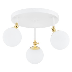 Lampa sufitowa Plafon Latina 1434 Argon 3xE14 7W Stal Lakierowana/ Stal Mosiądzowana, Biały mat/Mosiądz