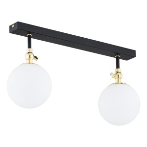 Lampa ścienna Kinkiet Latina 846 Argon 2xE14 7W Stal Lakierowana/ Stal Mosiądzowana, Czarny Mat/ Mosiądz