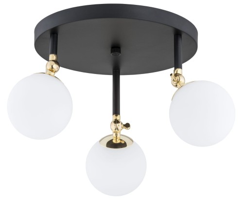 Lampa sufitowa Plafon Latina 1436 Argon 3xE14 7W Stal Lakierowana/ Stal Mosiądzowana, Czarny Mat/ Mosiądz