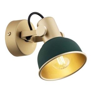 Lampa ścienna Kinkiet Lenora 8247 Argon 1xE14 7W Stal Lakierowana, Zielony/ Złoty