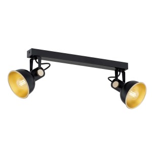 Lampa sufitowa Lampa reflektorowa Lenora 7142 Argon 2xE14 7W Stal Lakierowana, Czarny/ El. Złote